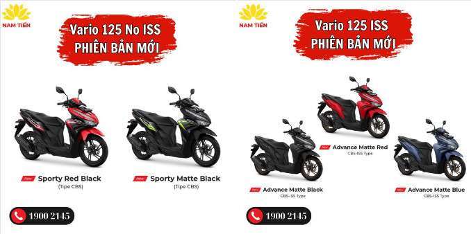 điểm khác nhau giữa Vario 125 2024 và Vario 125 2023 là màu sắc giữa các phiên bản