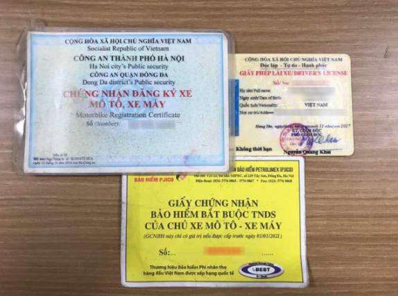Khung phạt các loại giấy tờ xe máy liên quan khác