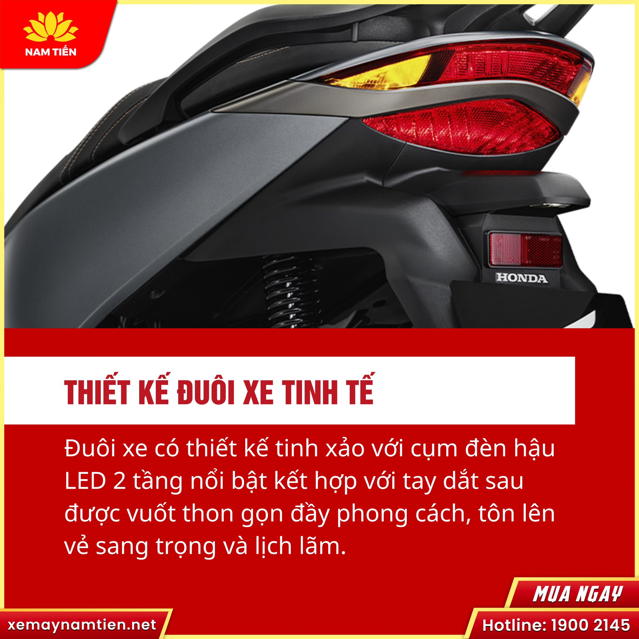 Honda SH160 2026 thiết kế đuôi xe tinh tế