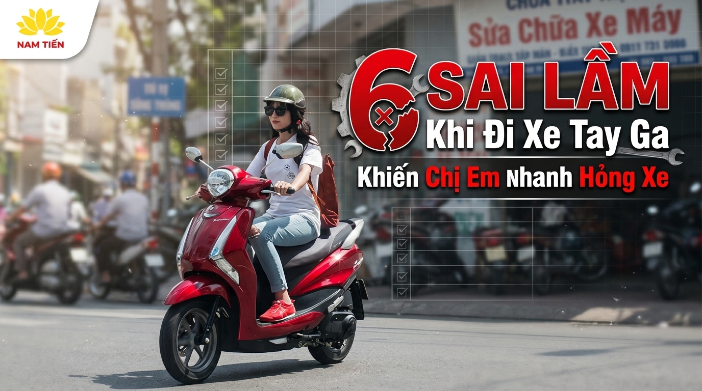 6 Sai Lầm Khi Đi Xe Tay Ga Khiến Chị Em Nhanh Hỏng Xe