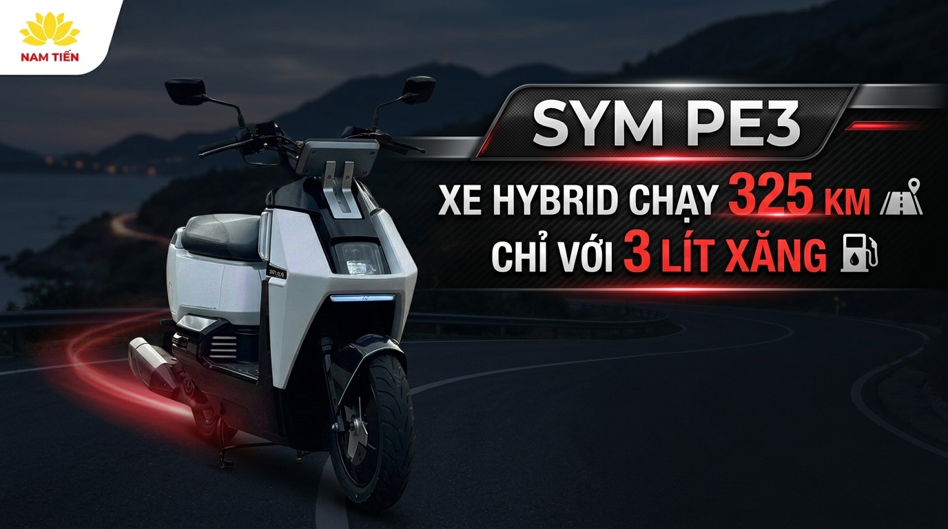 SYM PE3 Xe Hybrid Chạy 325 km Chỉ Với 3 Lít Xăng