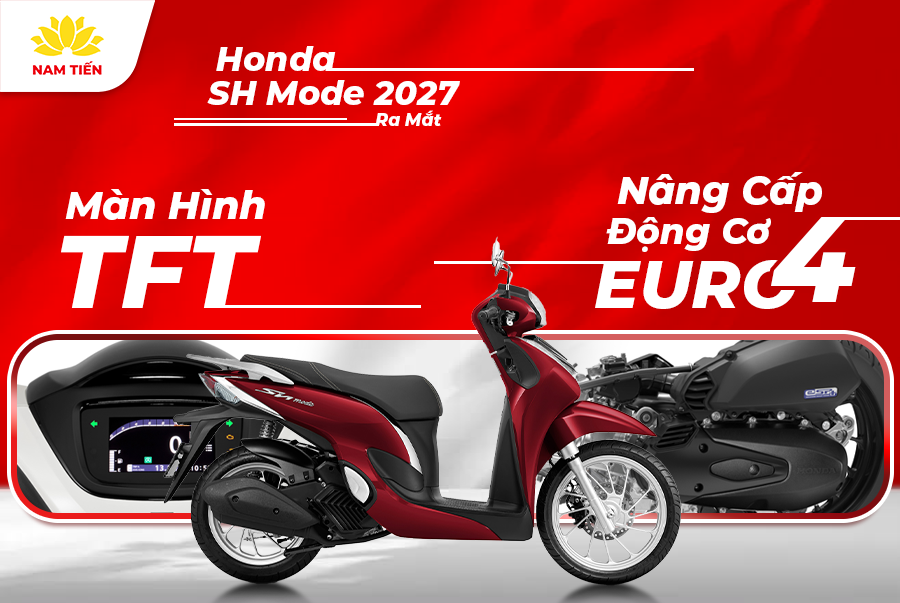 Honda SH Mode 2027 Ra Mắt, Nâng Cấp Động Cơ EURO 4, Màn Hình TFT