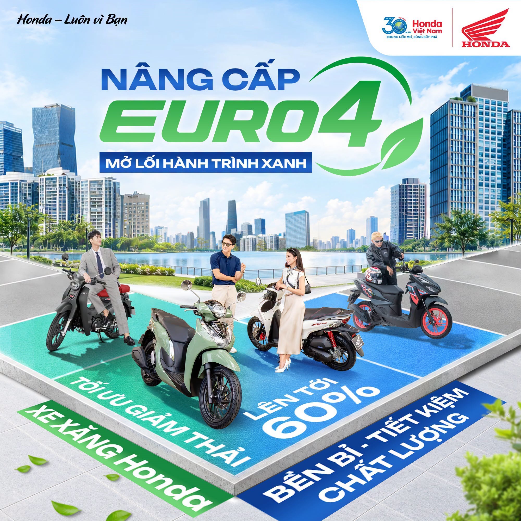 4 mẫu xe Honda đạt chuẩn khí thải Euro 4 năm 2026